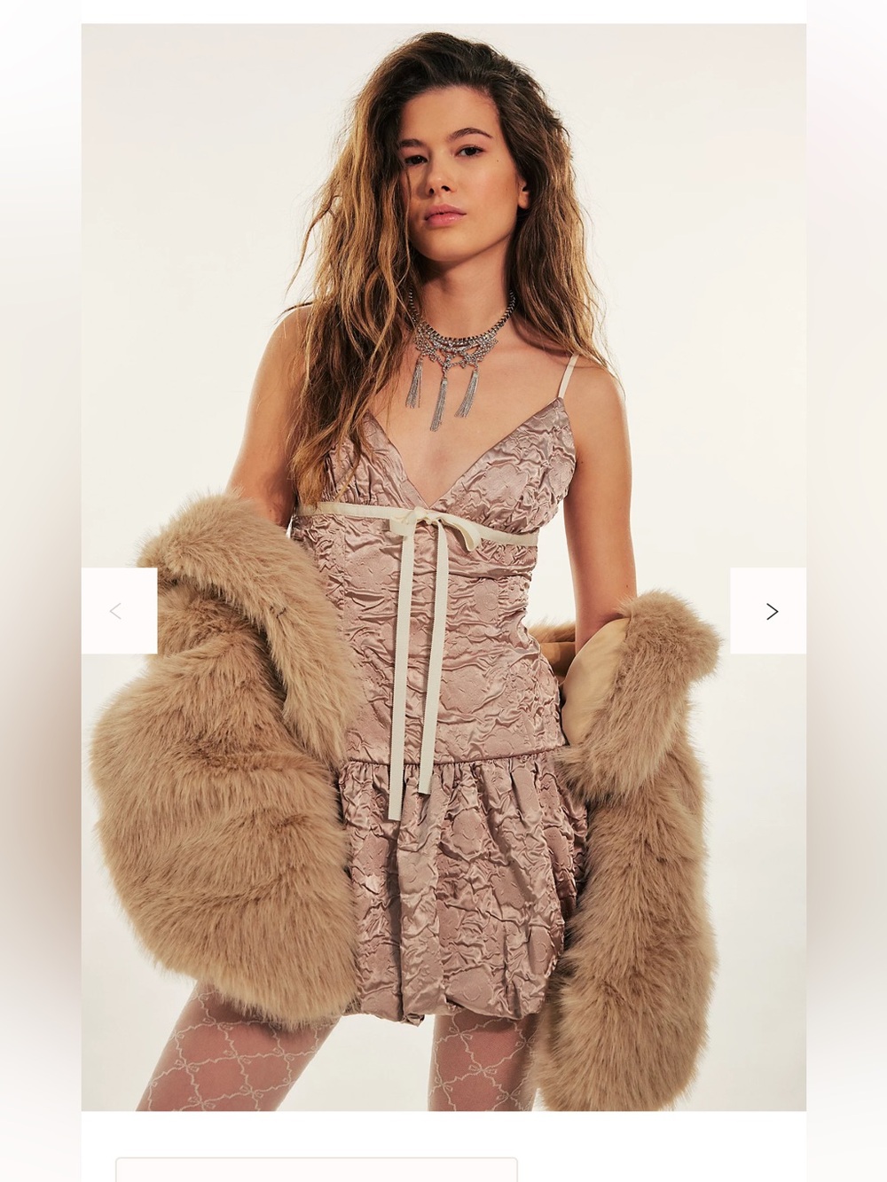For Love & Lemons Flower Satin Mini Dress Size M NWT